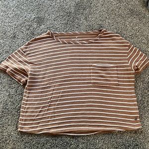 Soft and sexy brown and white striped shirt